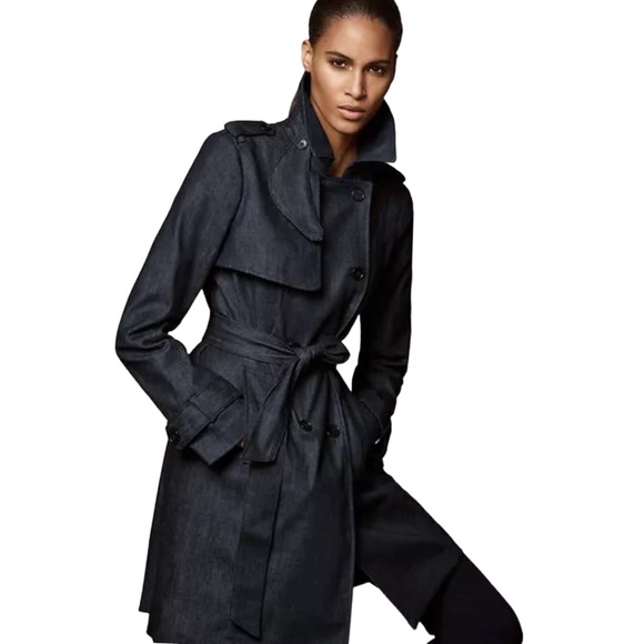 Refined Denim Trench Dark Denim Cotton Unlined - Picture 3 of 8